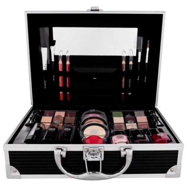 2K All About Beauty Train Case Black Makeup Palette