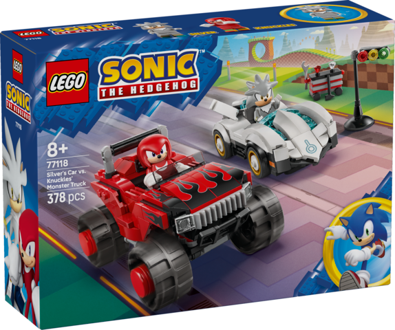 LEGO Sonic the Hedgehog Silver's Car vs. Knuckles' Monster Truck 77118