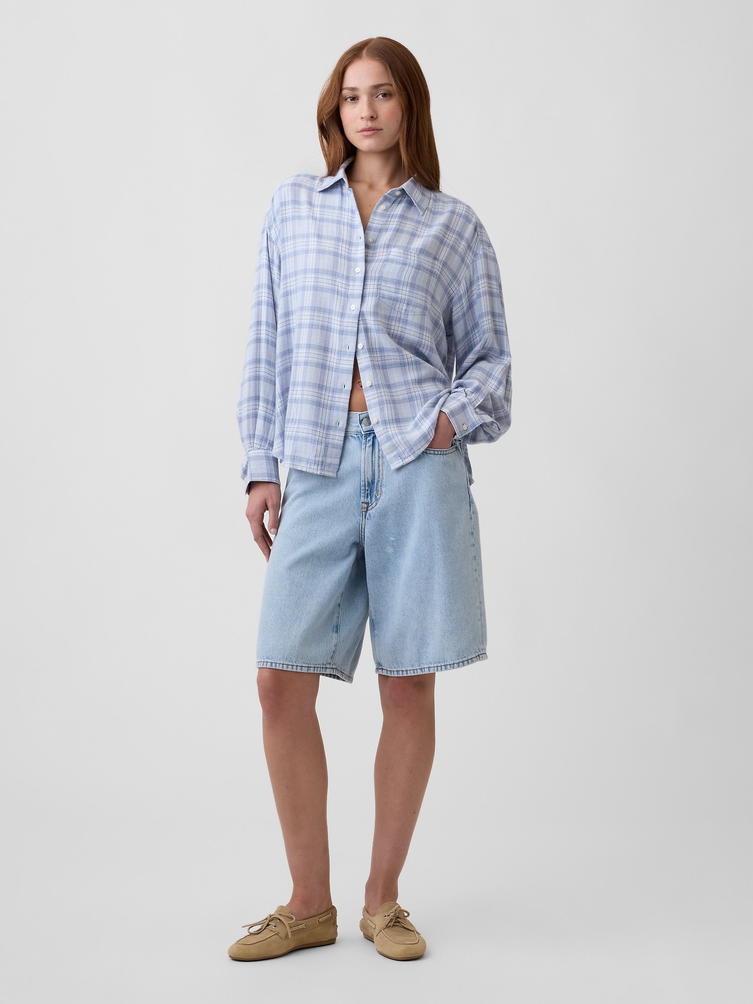 GAP Flannel Women's Shirt – Blue - Image 3