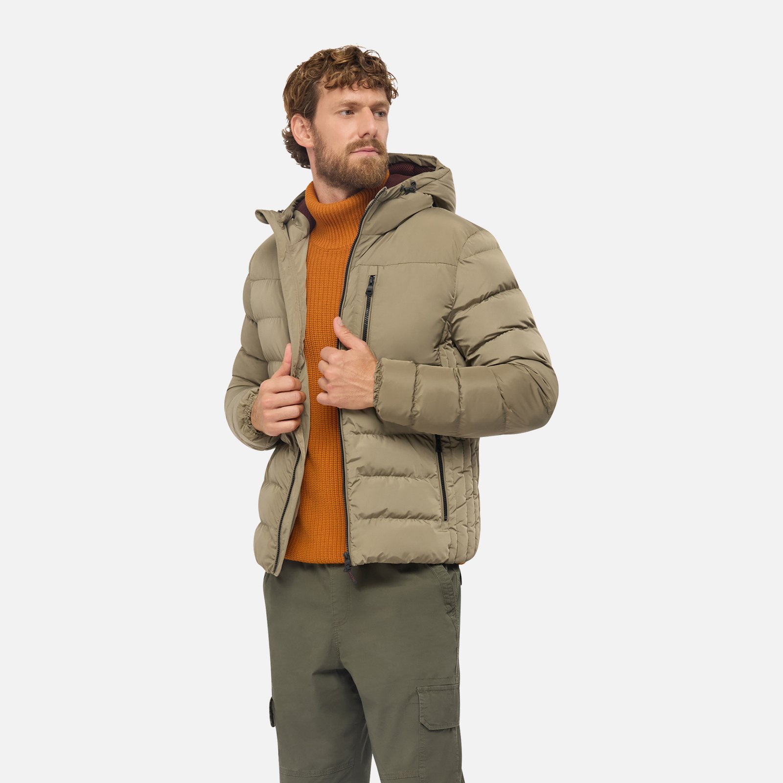 Geox Snake Men's Down Jacket – Beige - Image 2