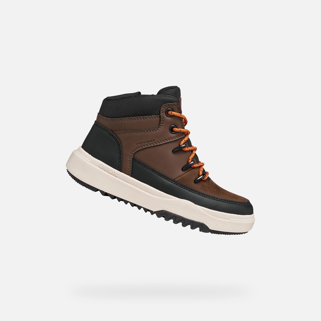 Geox Bunshee B ABX Boys' Ankle Boots – Dark Brown