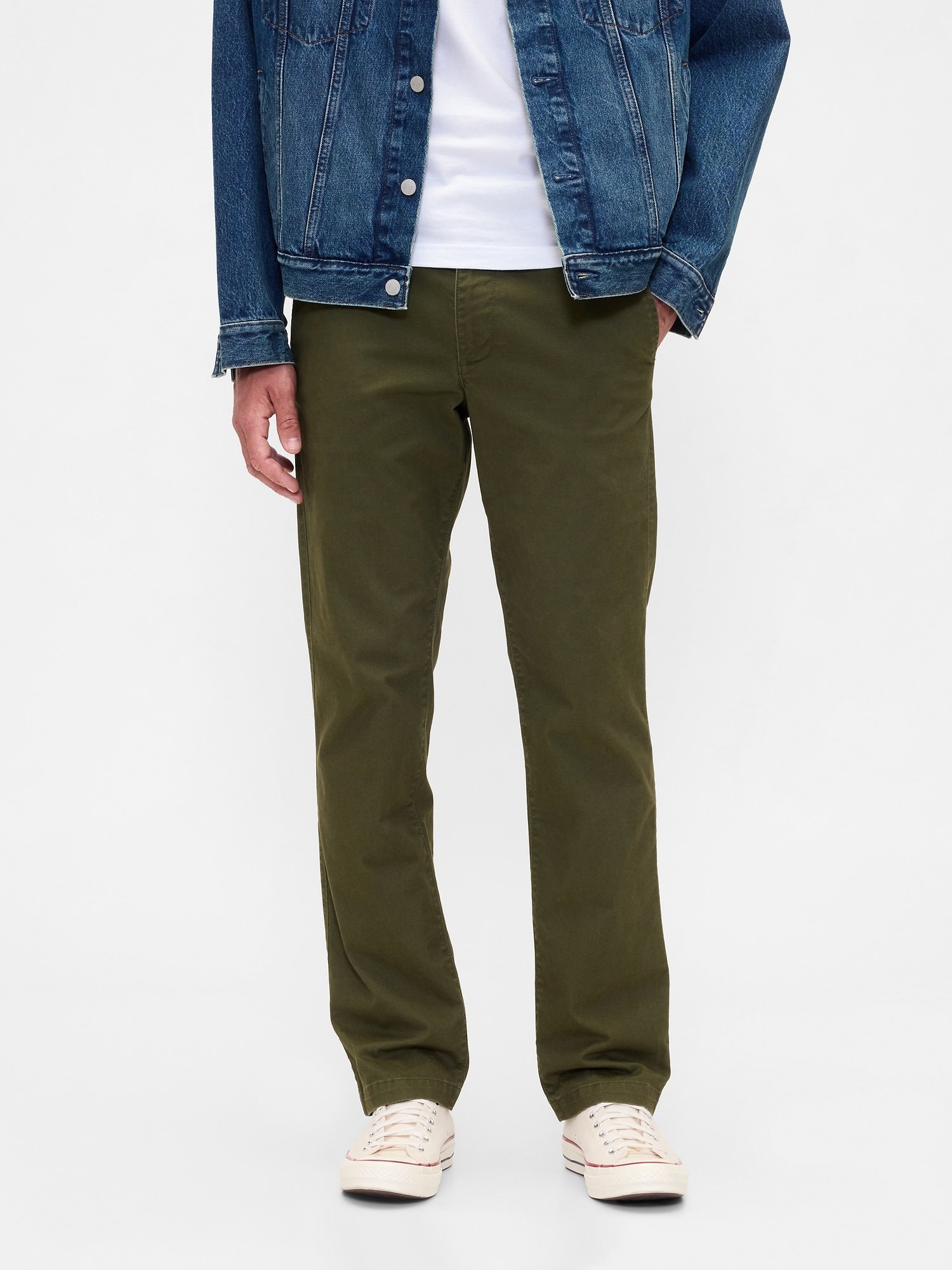 GAP Khaki Straight GapFlex Men's Trousers – Black - Image 3