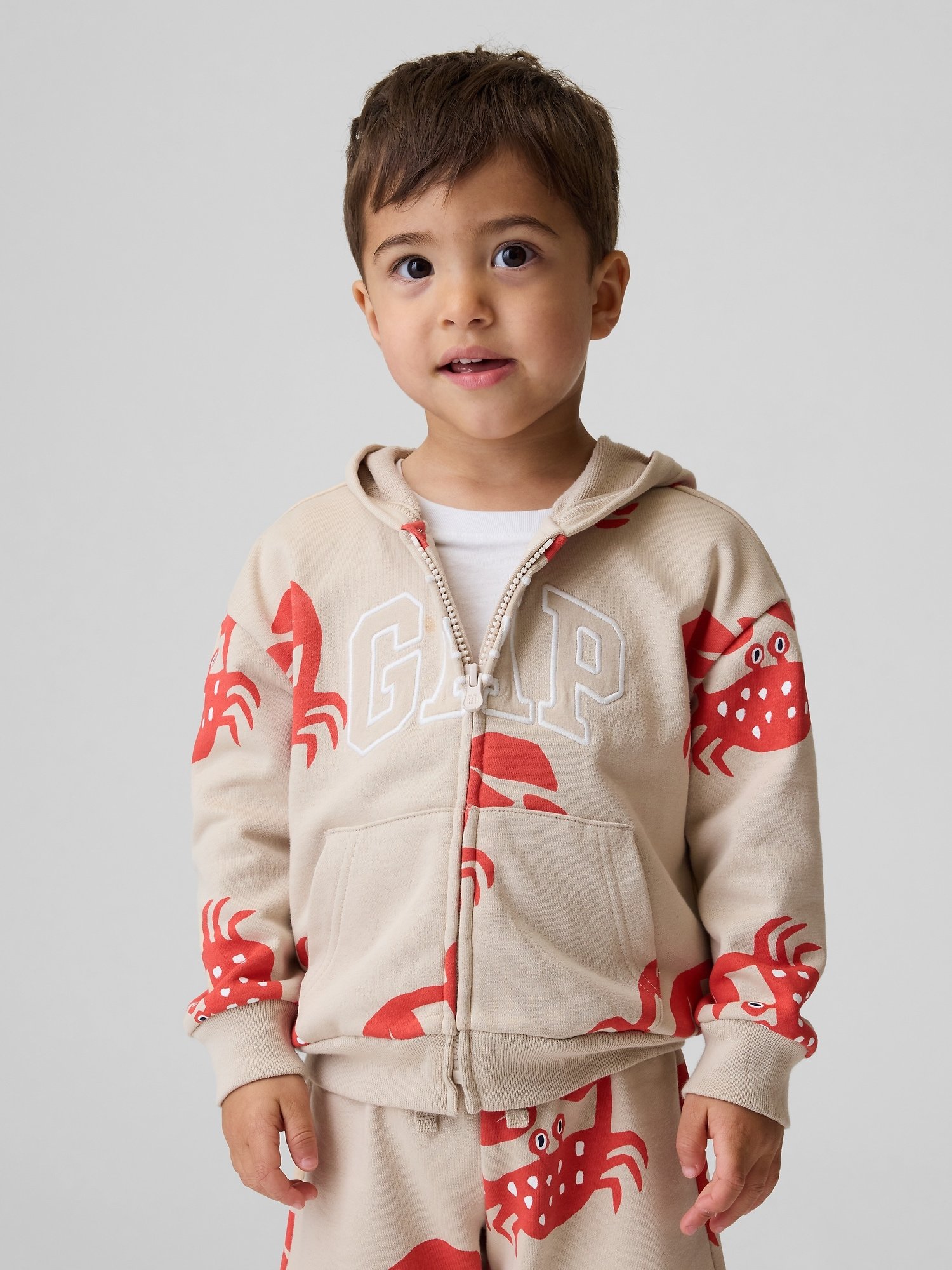GAP Logo French Terry Baby Boys' Sweatshirt – Beige