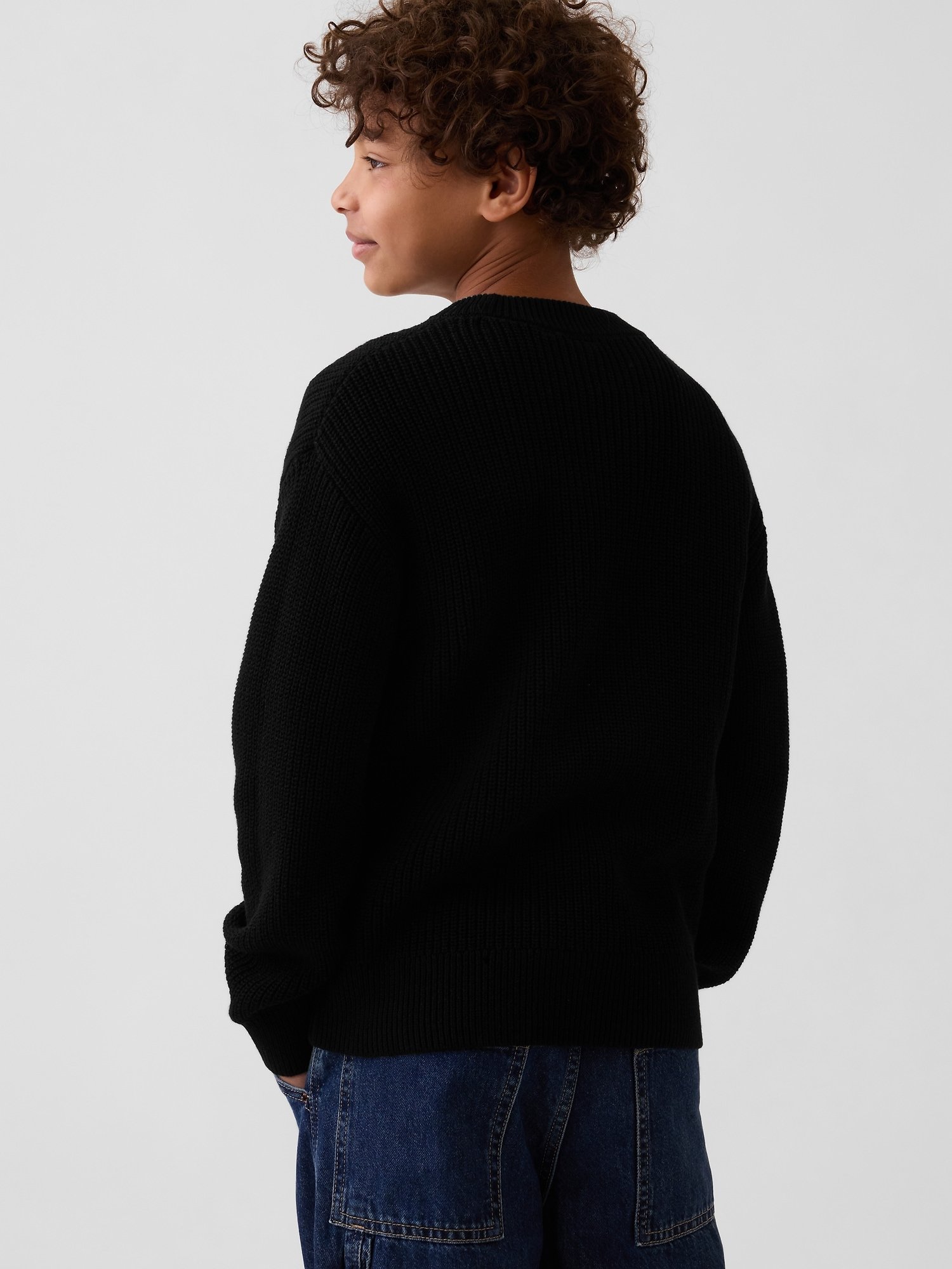 GAP Knit Boys' Sweater – Black - Image 3