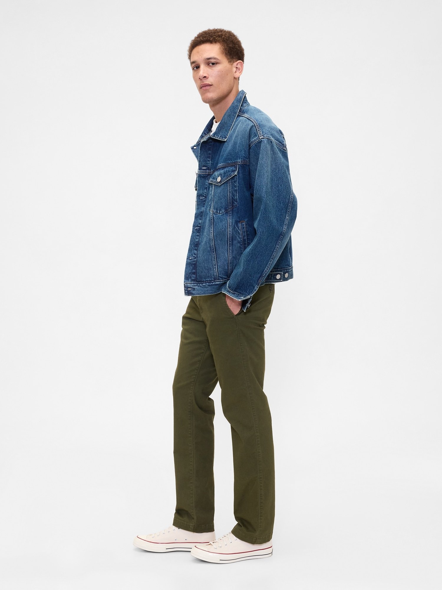 GAP Khaki Straight GapFlex Men's Trousers – Black - Image 4