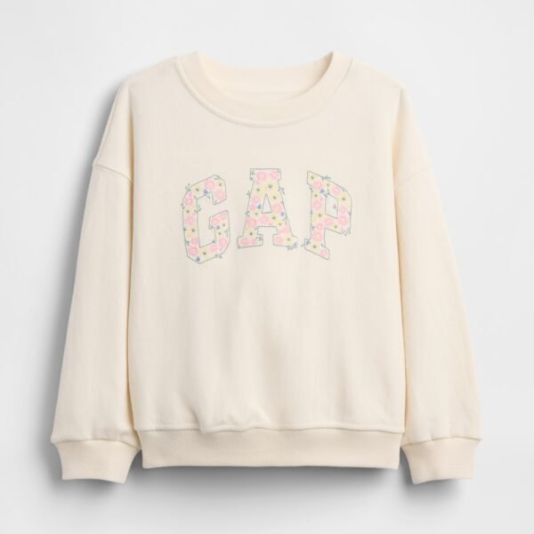 GAP Logo VintageSoft Baby Girls' Sweatshirt – Beige