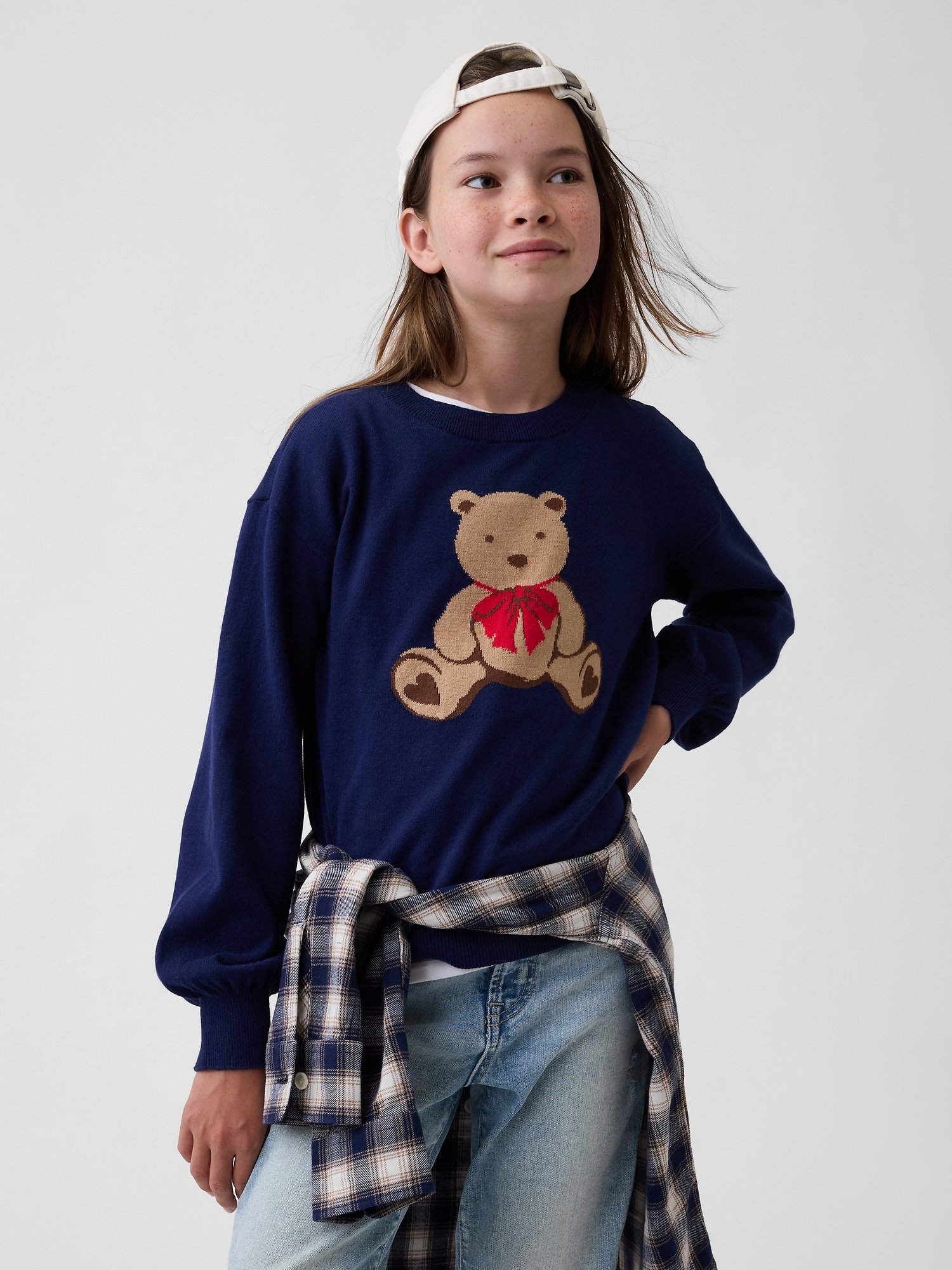GAP Brannan Bear Girls' Sweater – Navy