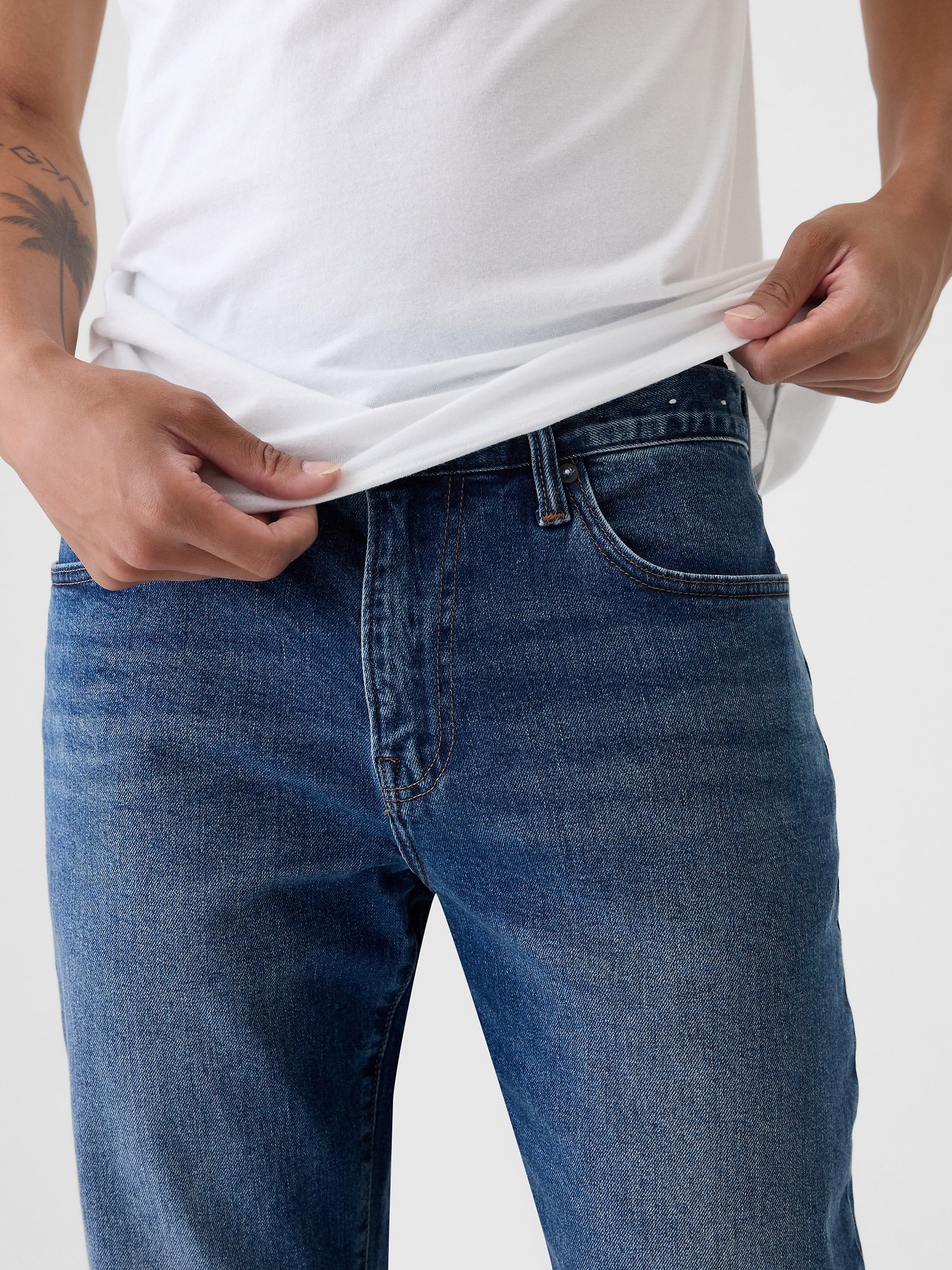 GAP Straight GapFlex Men's Jeans – Navy - Image 5