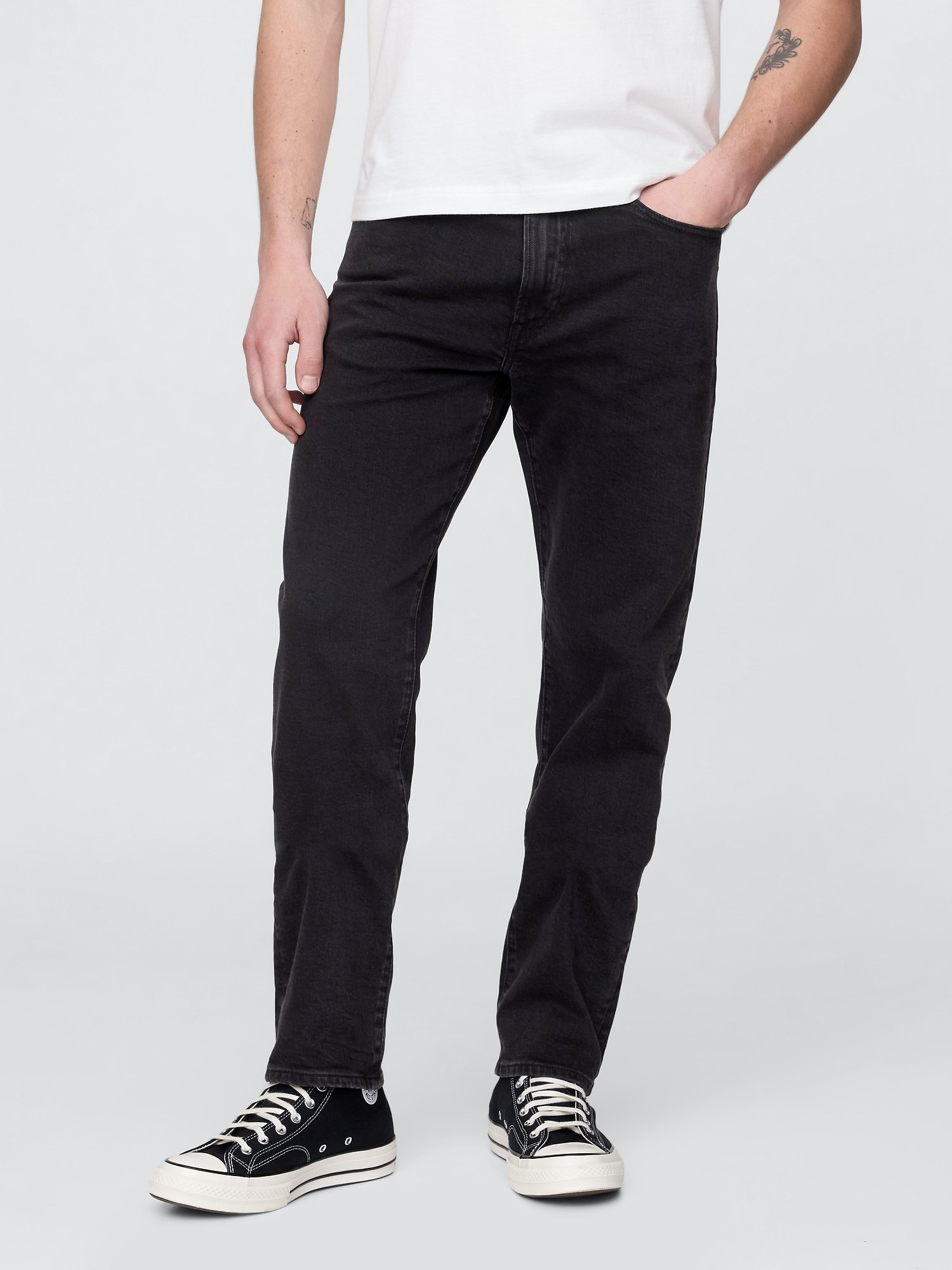GAP Straight GapFlex Men's Jeans – Black - Image 2