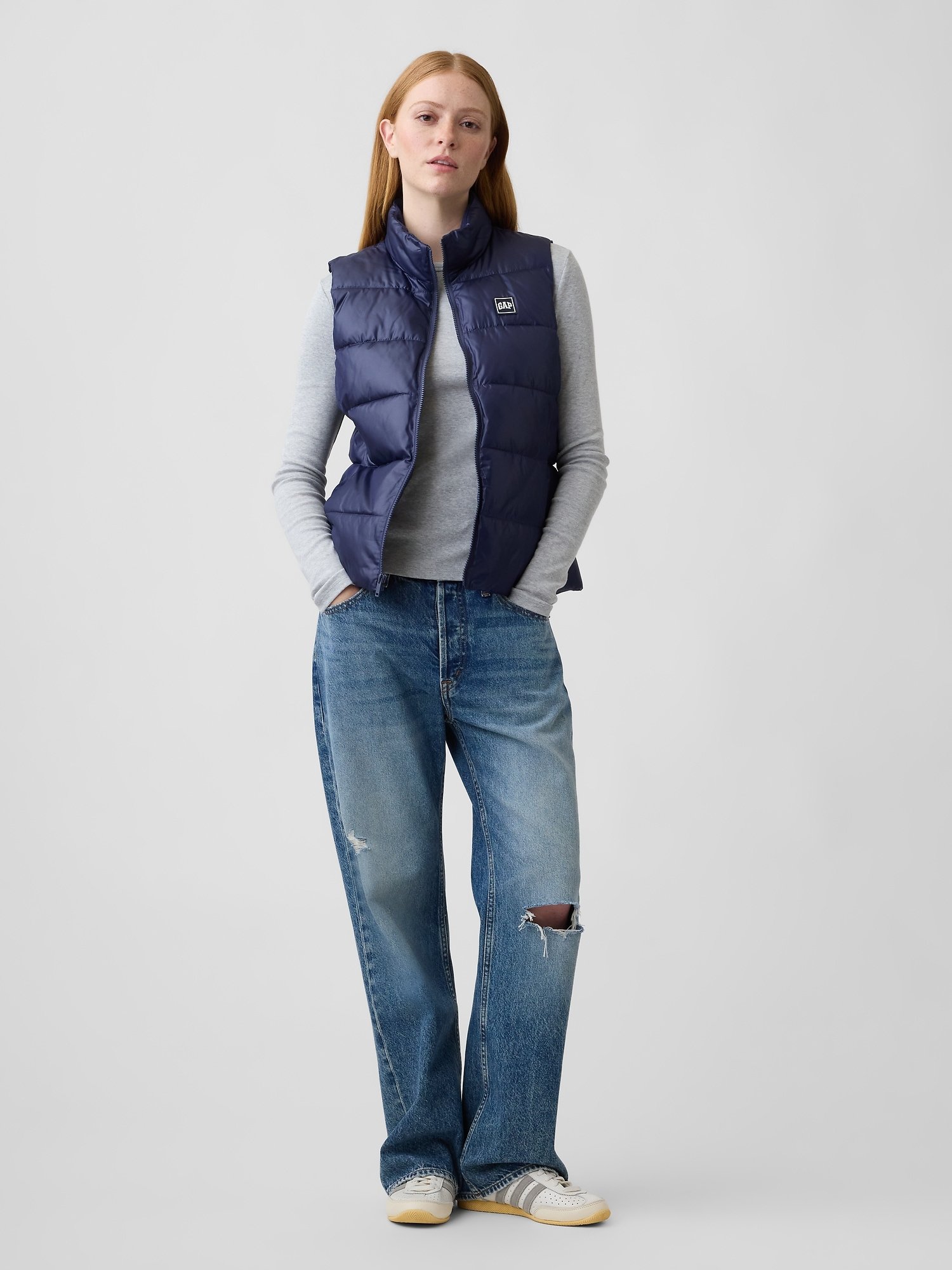 GAP Logo Quilted Women's Jacket – Navy - Image 3