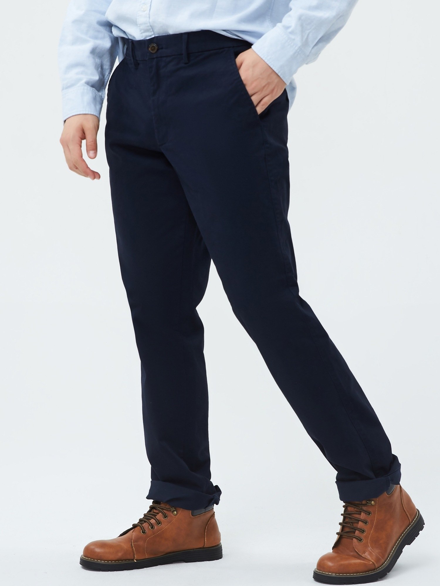 GAP Khaki Straight GapFlex Men's Trousers – Navy - Image 3
