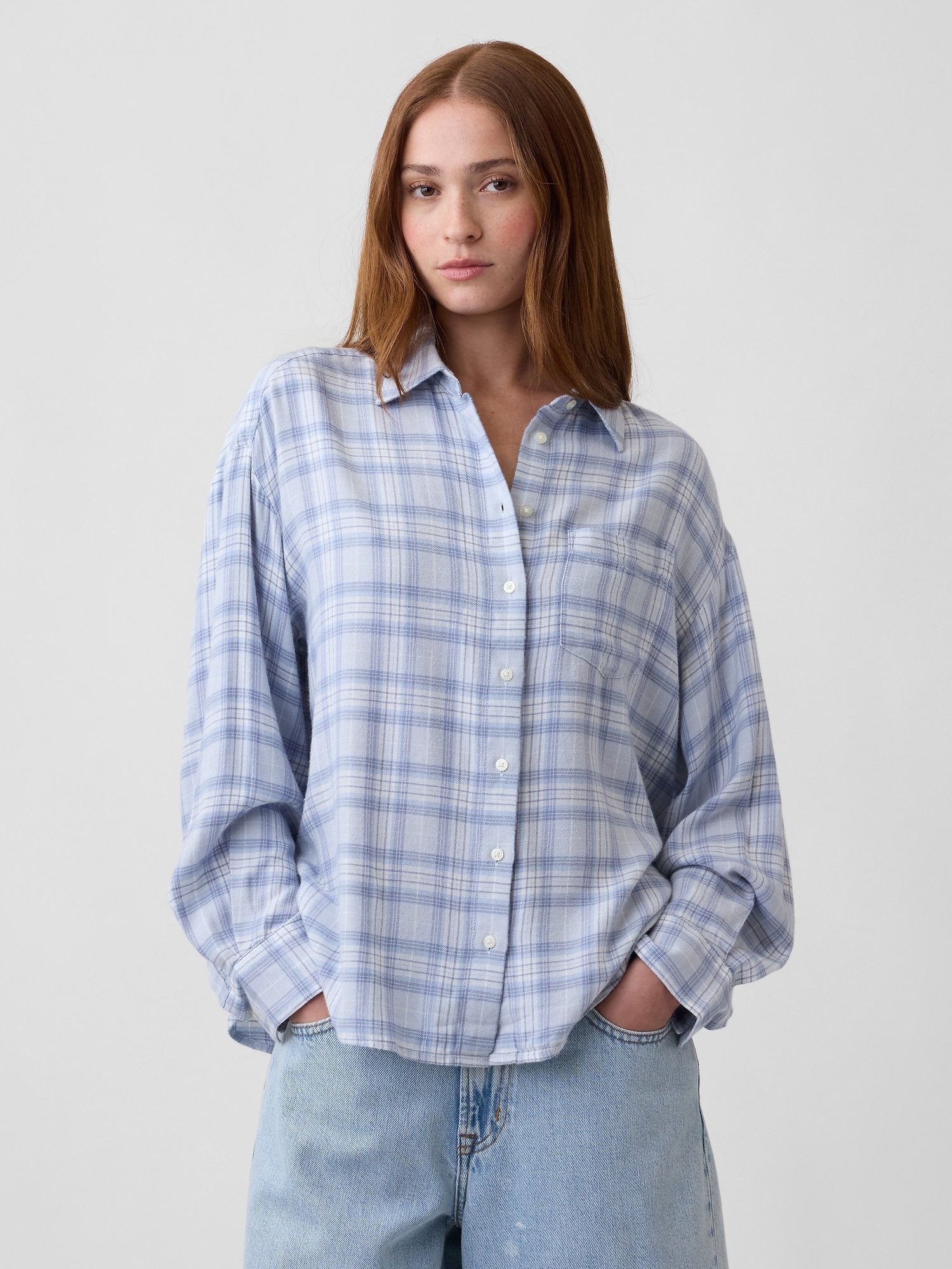GAP Flannel Women's Shirt – Blue