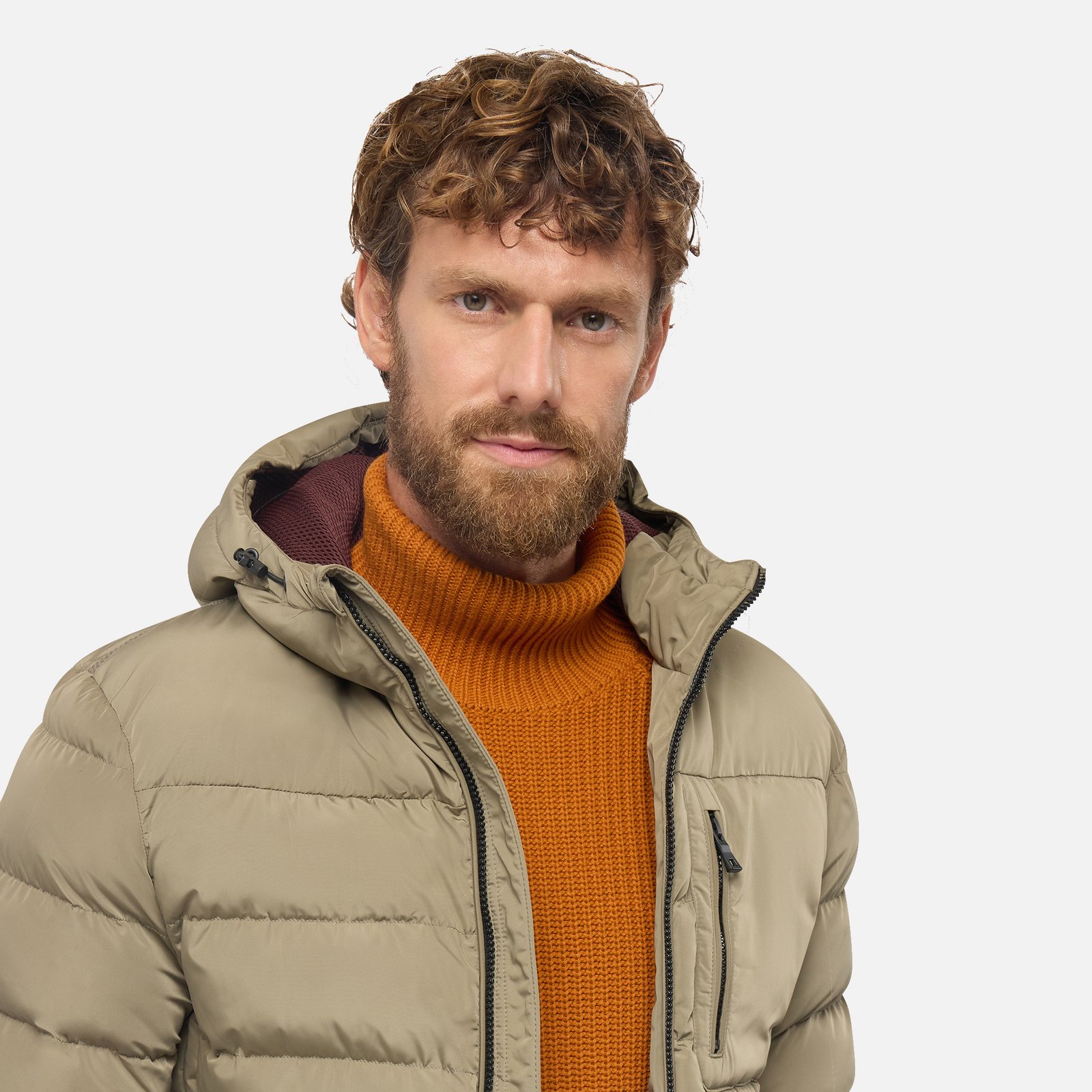 Geox Snake Men's Down Jacket – Beige - Image 3