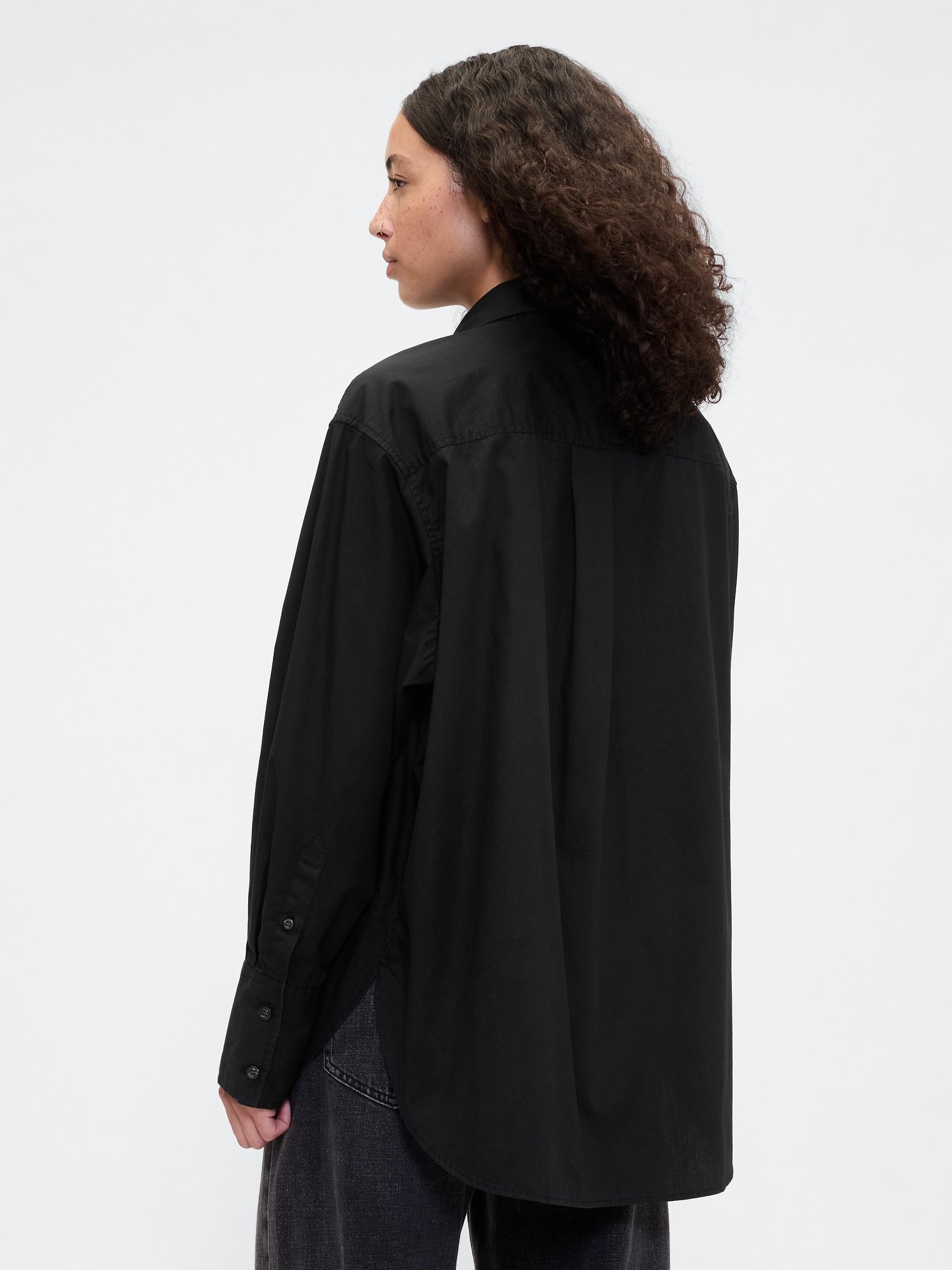 GAP Logo Oversize Big Shirt Women's Shirt – Black - Image 3