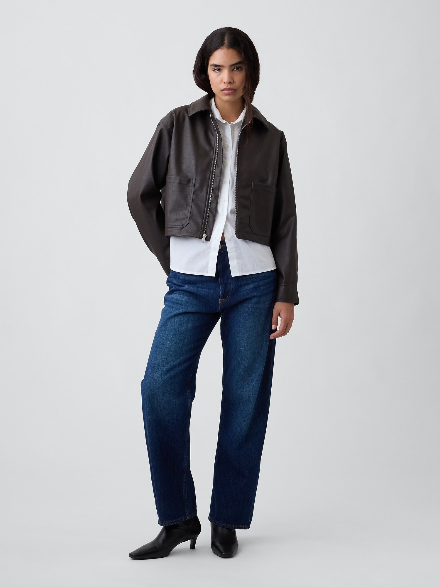 GAP Crop Women's Jacket – Brown - Image 3