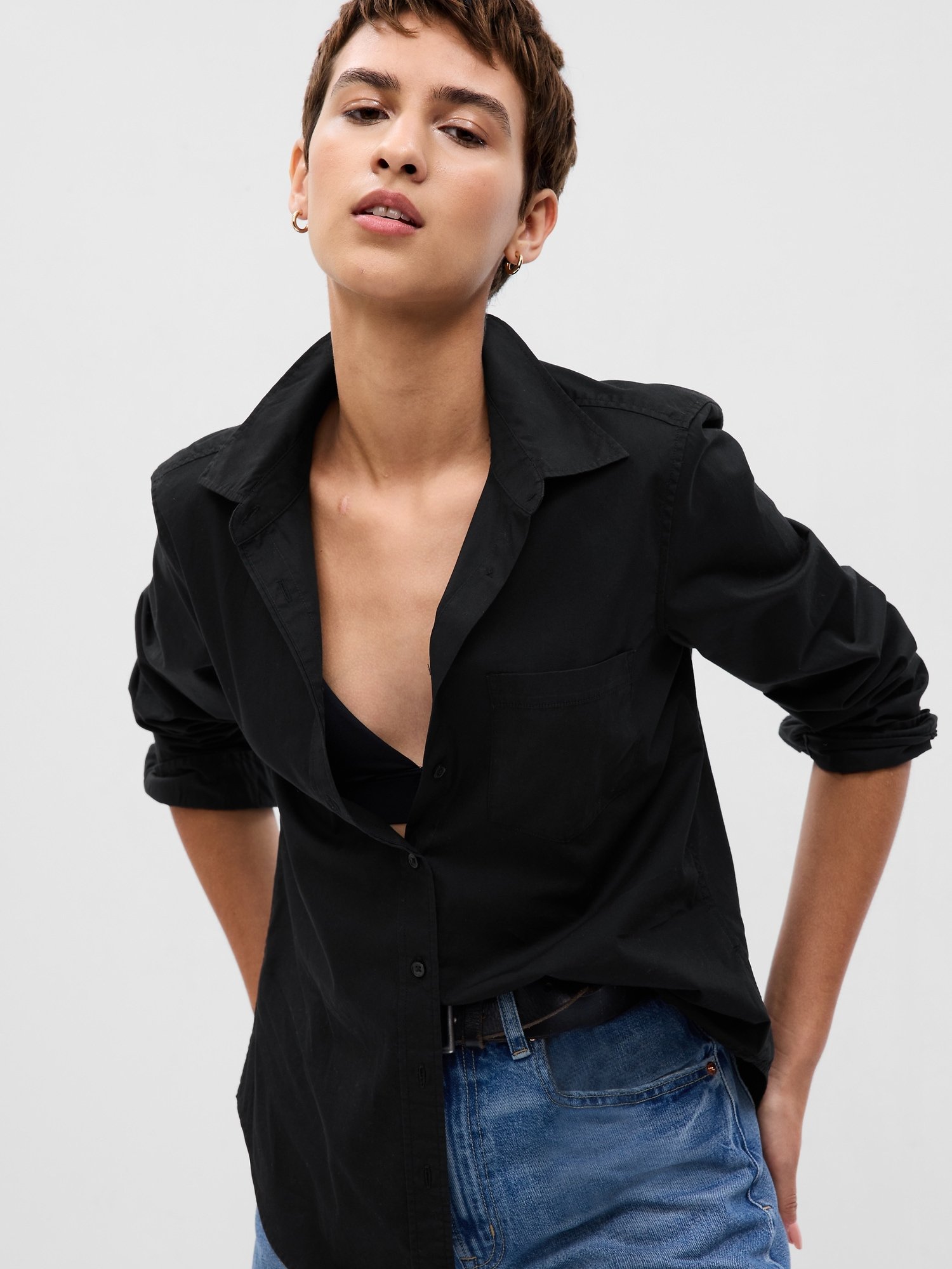 GAP The Perfect Shirt Women's Shirt – Black
