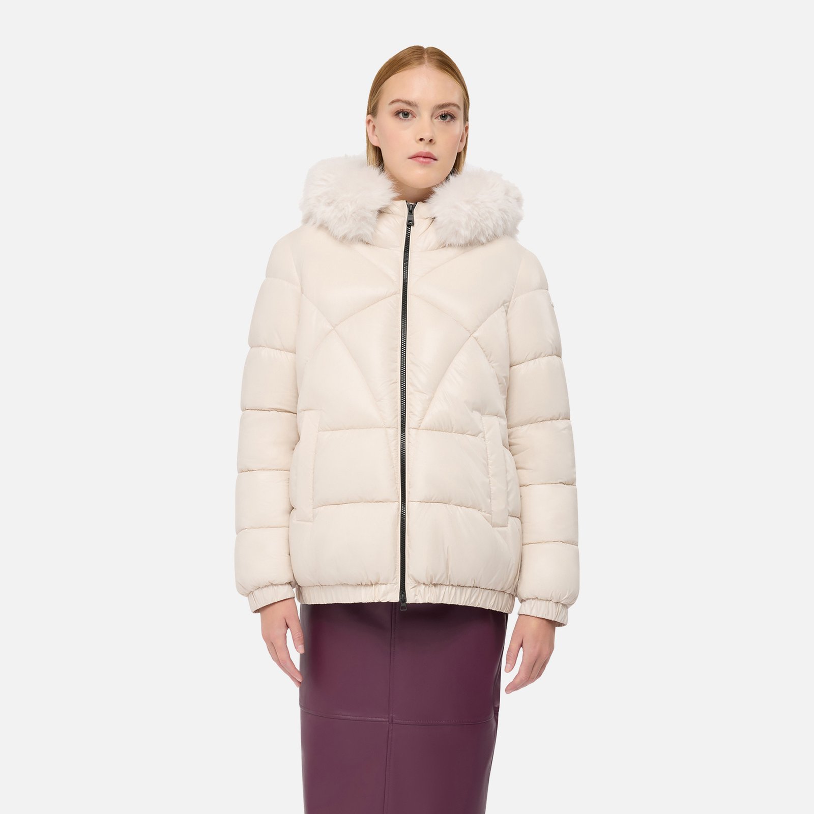 Geox Backsie Women's Down Jacket – Cream - Image 2