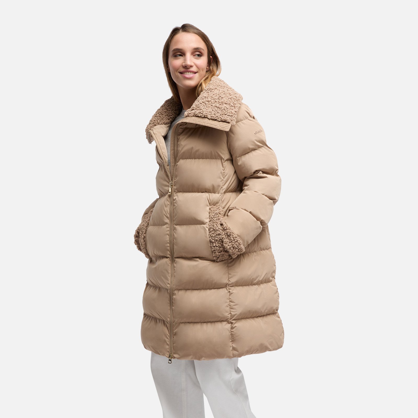 Geox Vilde Women's Down Jacket – Beige