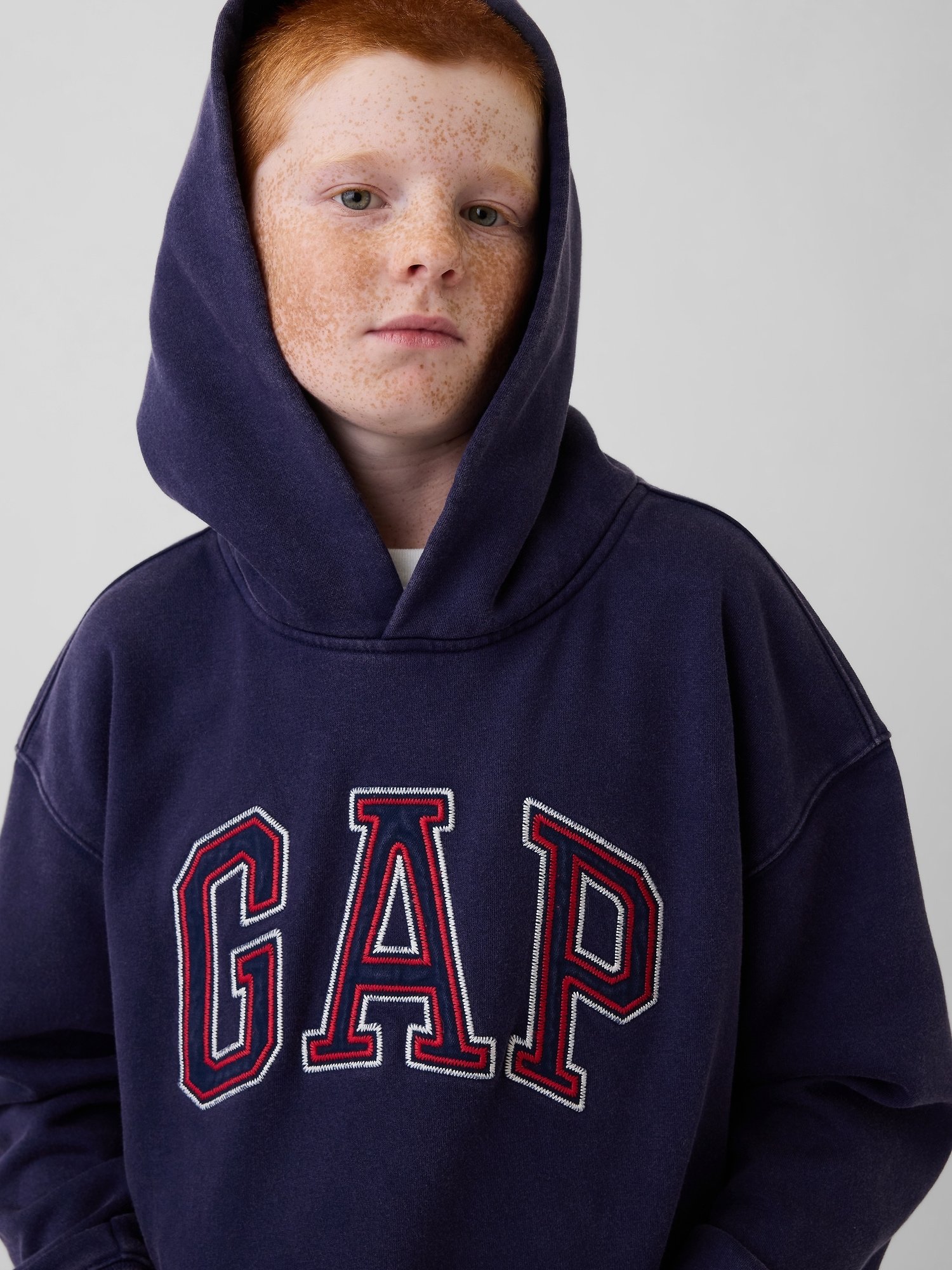 GAP Logo VintageSoft Boys' Sweatshirt – Navy - Image 4