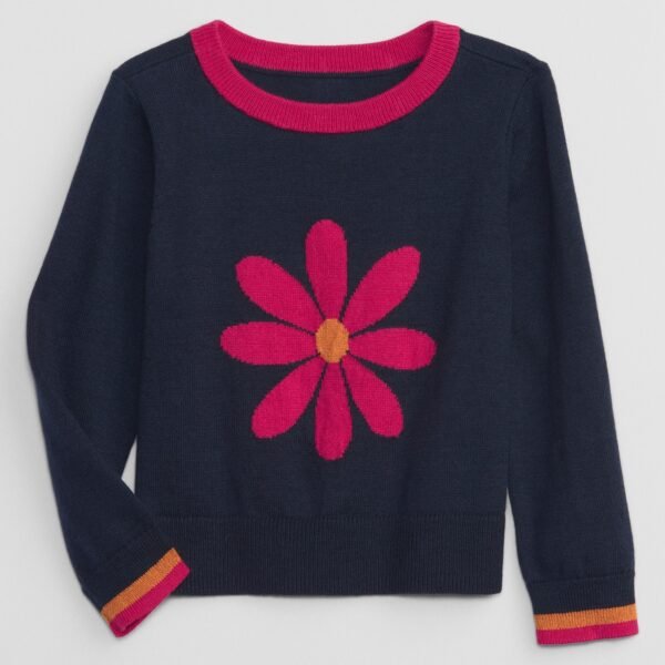 GAP Floral Girls' Sweater – Navy