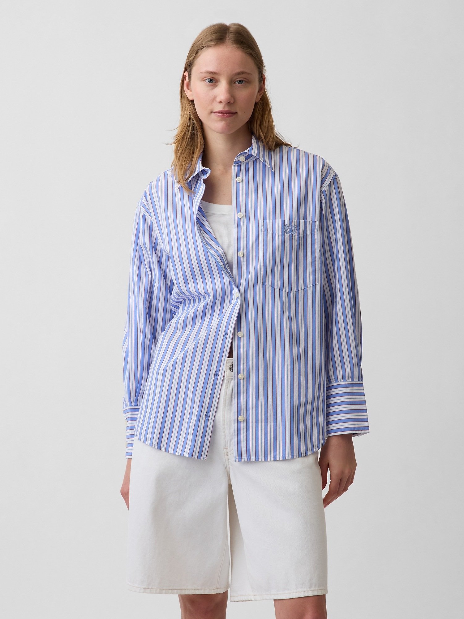 GAP Logo Oversize Big Shirt Women's Shirt – Blue
