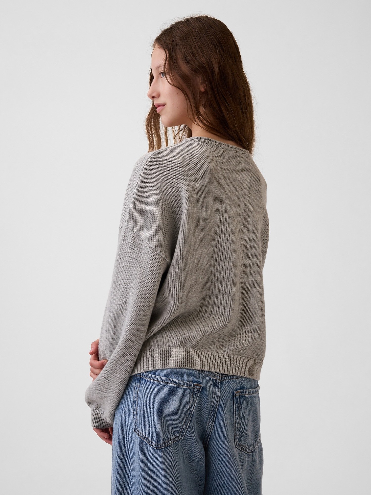 GAP Brannan Bear Girls' Sweater – Grey - Image 2