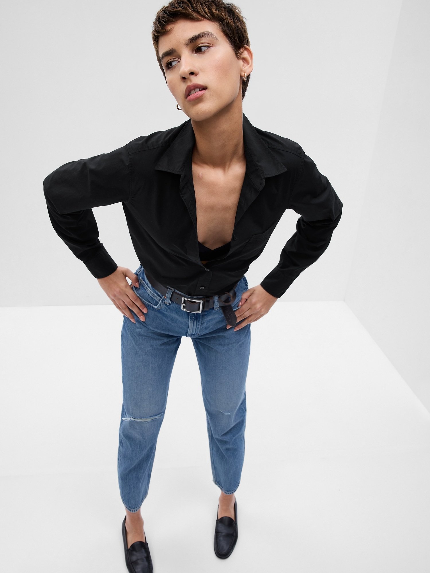 GAP The Perfect Shirt Women's Shirt – Black - Image 3