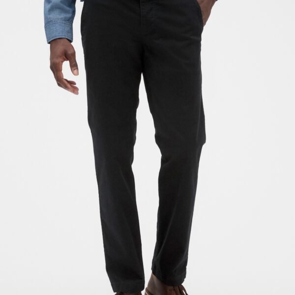 GAP Khaki Straight GapFlex Men's Trousers – Black