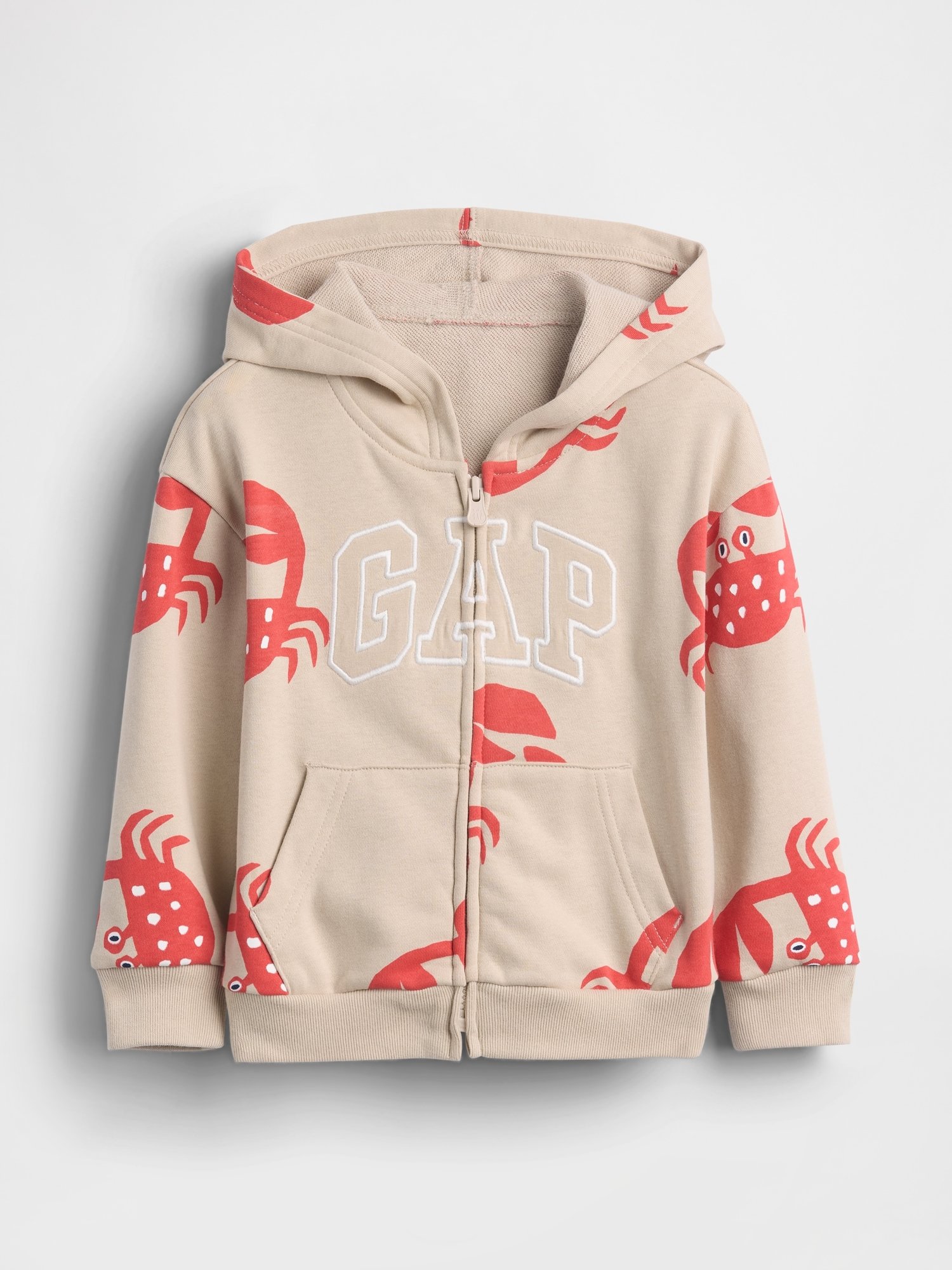 GAP Logo French Terry Baby Boys' Sweatshirt – Beige - Image 2