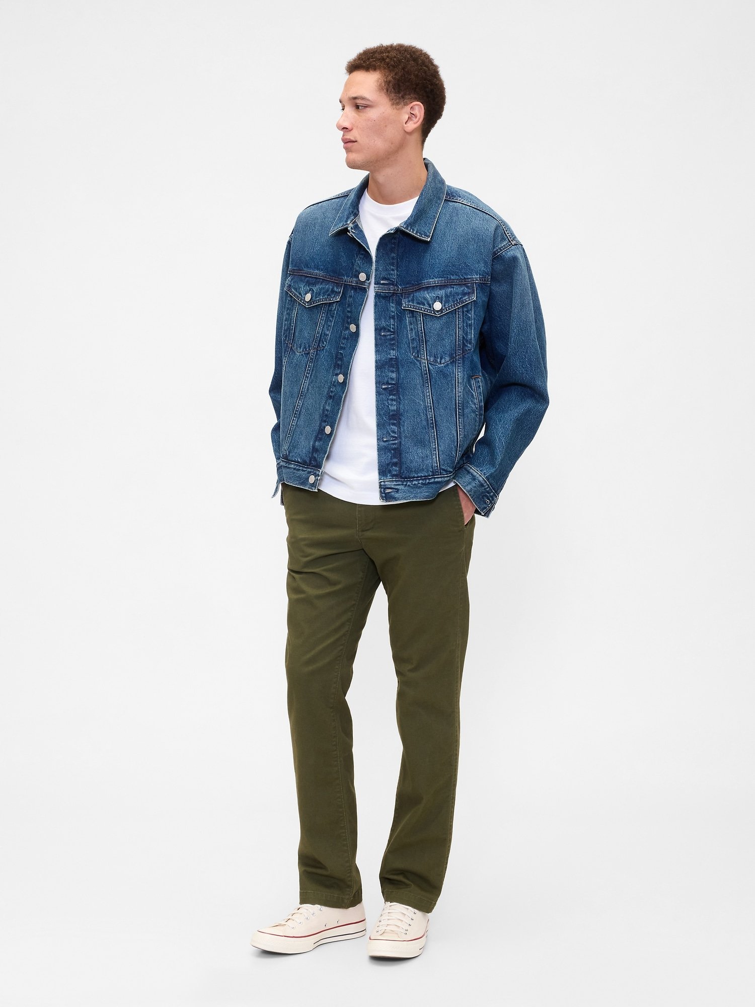 GAP Khaki Straight GapFlex Men's Trousers – Black